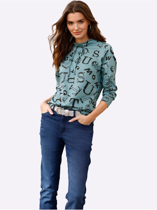T-shirt à col montant pur coton - taille standard - moda vilona - Kiabi