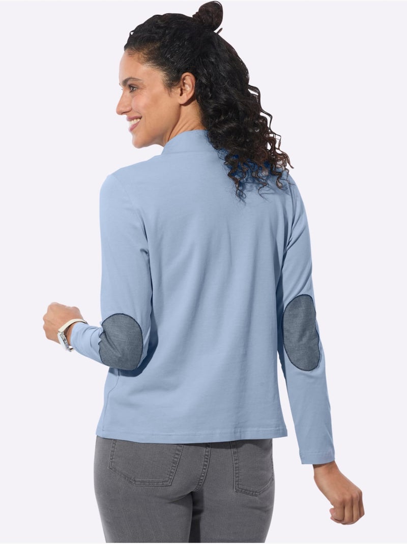 T-shirt à col montant qualité coton - taille standard - witt Bleu - Kiabi