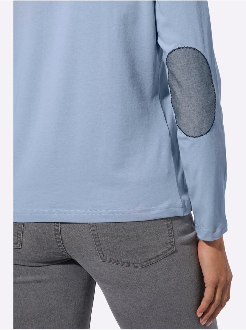 T-shirt à col montant qualité coton - taille standard - witt Bleu - Kiabi