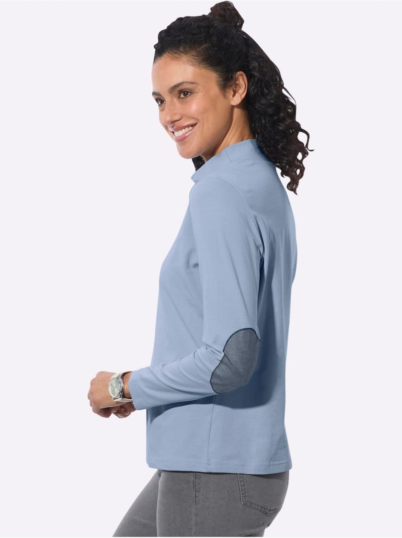 T-shirt à col montant qualité coton - taille standard - witt Bleu - Kiabi