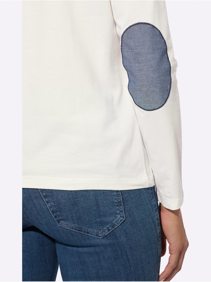 T-shirt à col montant qualité coton - taille standard - witt Ecru - Kiabi