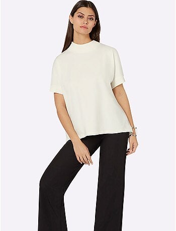 T-shirt à col montant qualité coton doux sur la peau - taille standard - helline