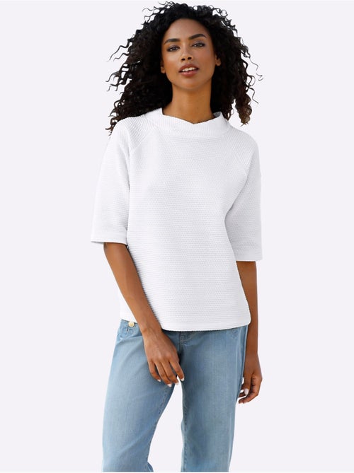 T-shirt à Col Montant Structure 3d - Taille Standard - helline - Kiabi