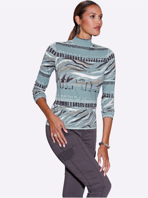 T-shirt à col montant viscose - taille standard - helline - Kiabi T-shirt à col montant viscose - taille standard - helline - Kiabi
