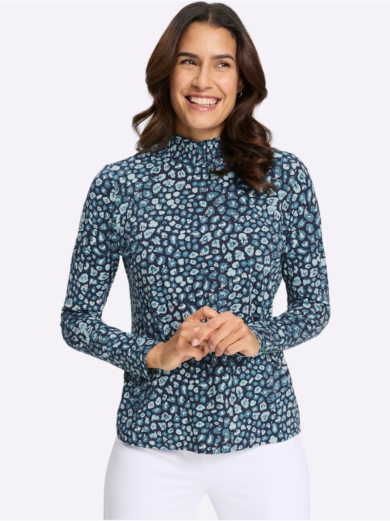 T-shirt à col montant viscose - taille standard - witt Bleu topaze - Kiabi