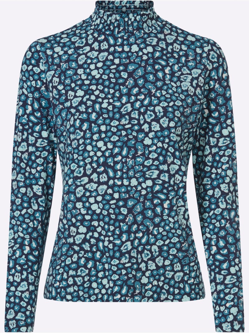 T-shirt à col montant viscose - taille standard - witt Bleu topaze - Kiabi