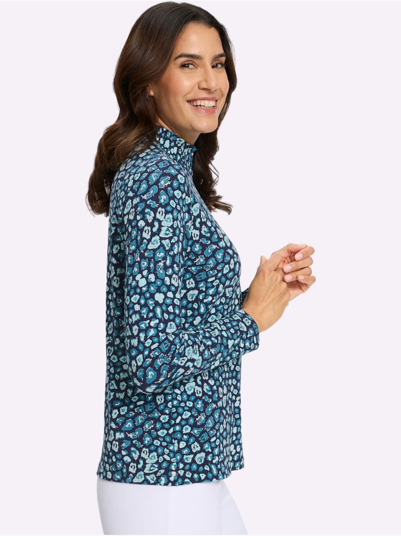 T-shirt à col montant viscose - taille standard - witt Bleu topaze - Kiabi