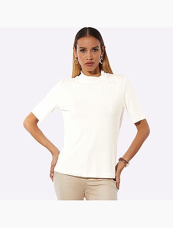 T-shirt à Col Montant Viscose (ecovero) - Taille Standard - helline