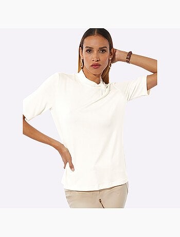 T-shirt à Col Montant Viscose (ecovero) - Taille Standard - helline