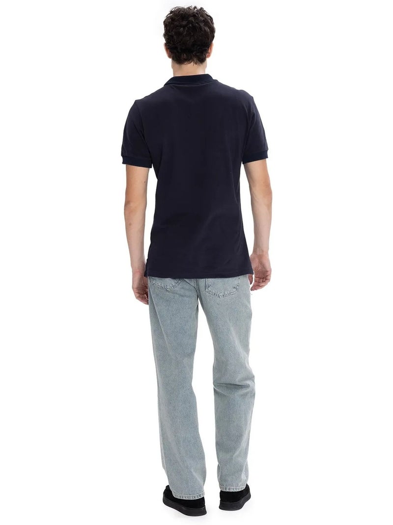 T-shirt à col polo boutonné giesto Bleu marine - Kiabi