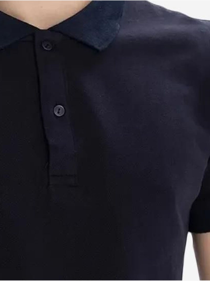 T-shirt à col polo boutonné giesto Bleu marine - Kiabi