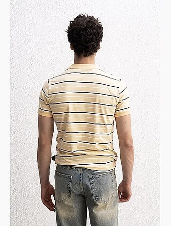 T-shirt à col polo rayé giesto