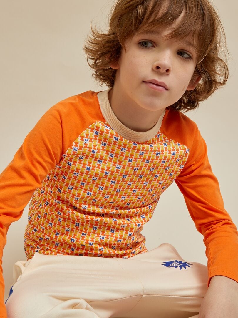 T-shirt à col rond - Kiabi X chacha Orange - Kiabi