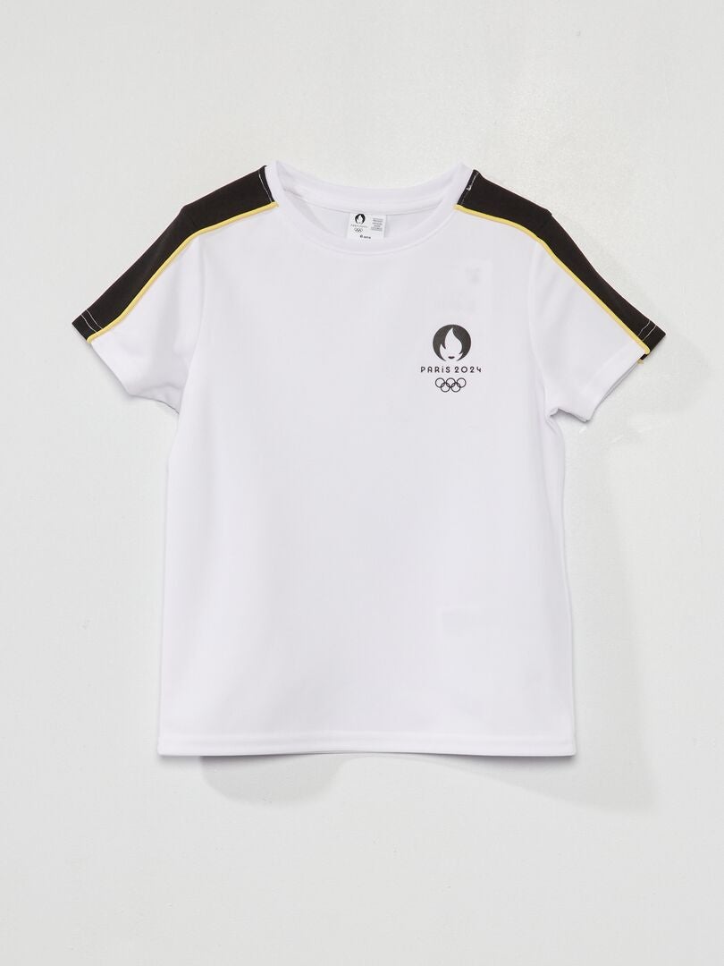 T-shirt à col rond - Paris 2024 Blanc - Kiabi
