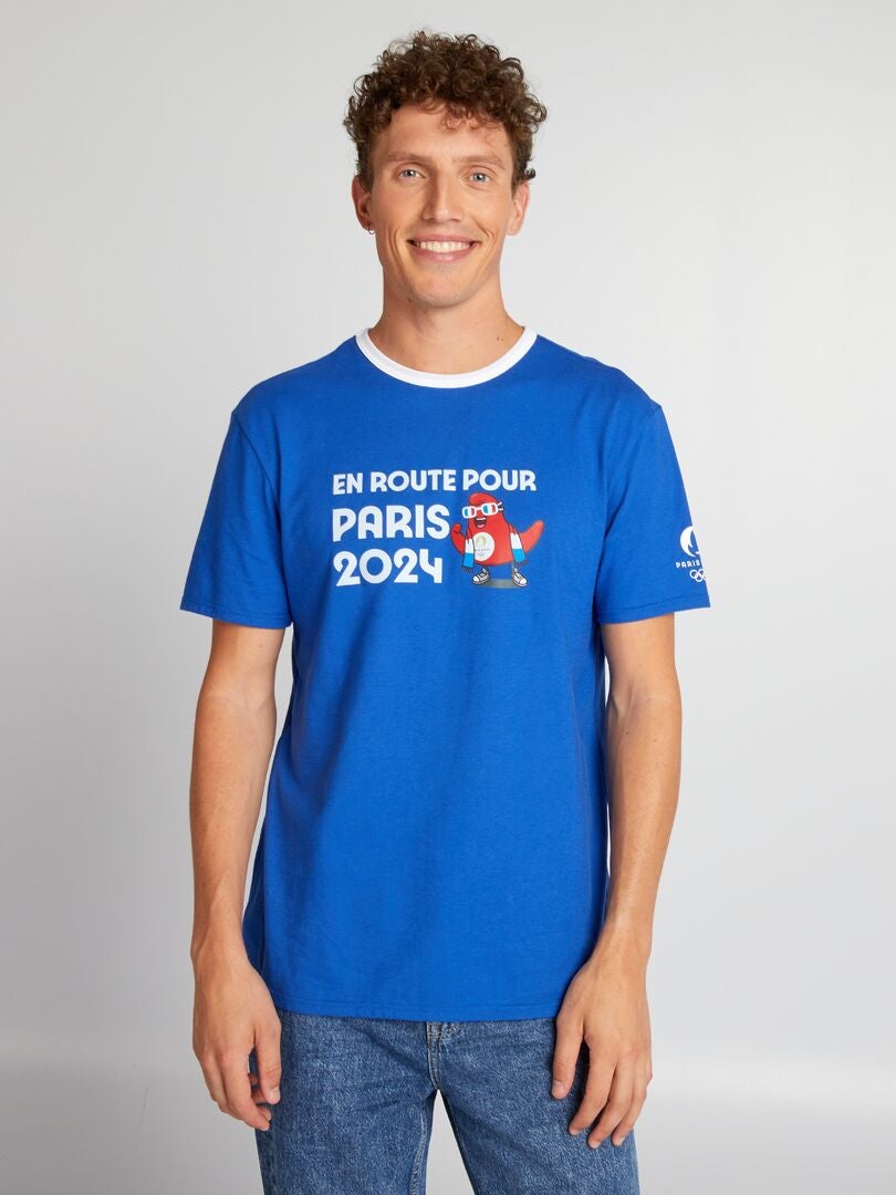 T-shirt à col rond - Paris 2024 Bleu - Kiabi