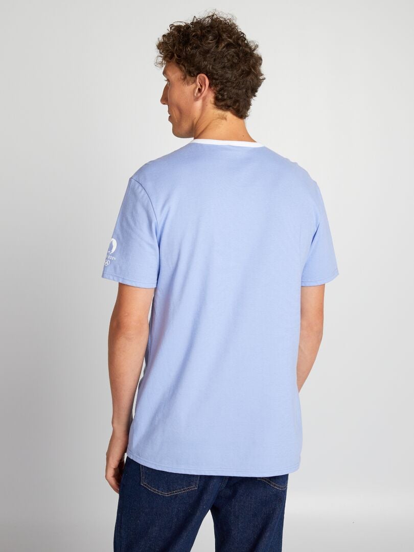 T-shirt à col rond - Paris 2024 Bleu ciel - Kiabi