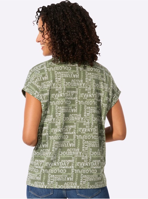 T-shirt à col rond avec mancherons et imprimé graphique - Taille standard - Witt - Kiabi T-shirt à col rond avec mancherons et imprimé graphique - Taille standard - Witt - Kiabi