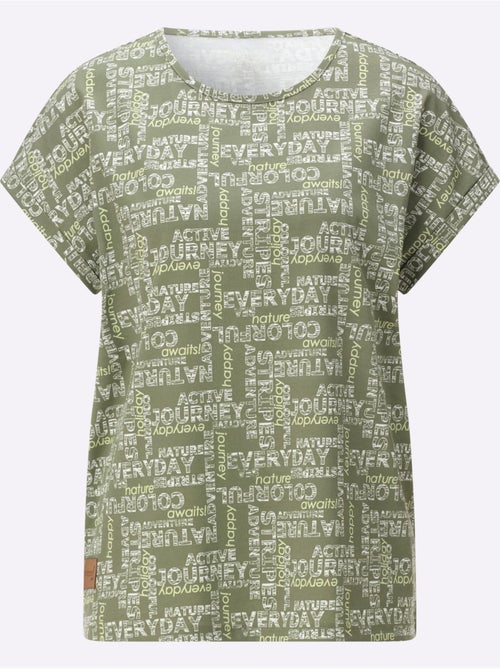 T-shirt à col rond avec mancherons et imprimé graphique - Taille standard - Witt - Kiabi T-shirt à col rond avec mancherons et imprimé graphique - Taille standard - Witt - Kiabi