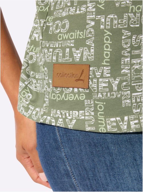 T-shirt à col rond avec mancherons et imprimé graphique - Taille standard - Witt - Kiabi T-shirt à col rond avec mancherons et imprimé graphique - Taille standard - Witt - Kiabi