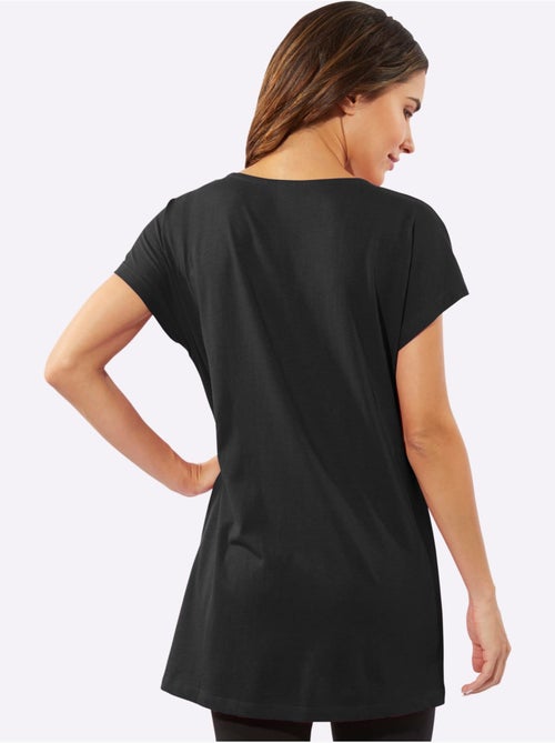 T-shirt à col rond avec mancherons et motifs brillants - Taille standard - Moda Vilona - Kiabi T-shirt à col rond avec mancherons et motifs brillants - Taille standard - Moda Vilona - Kiabi