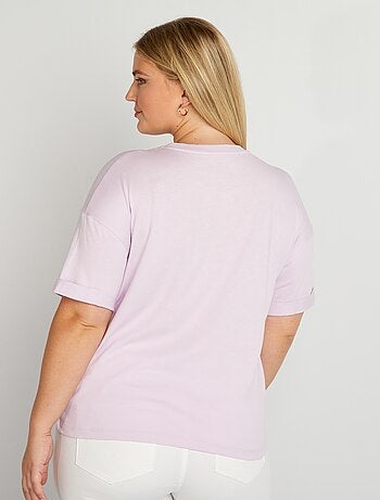 T shirt manches courtes Grande taille femme violet Kiabi