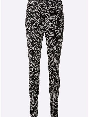 T-shirt à col rond avec motif géométrique et manches larges - Taille standard - Moda Vilona