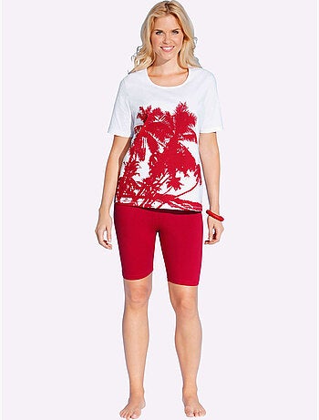T-shirt à col rond avec motif graphique et cycliste confortable - Taille standard - Moda Vilona