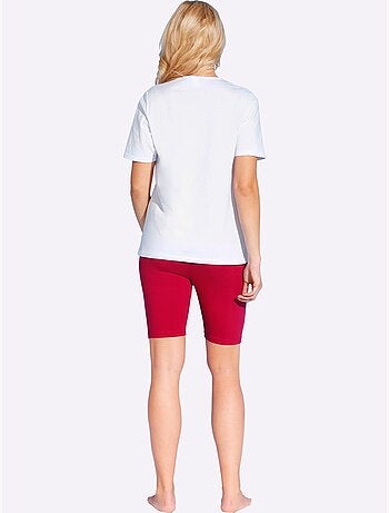 T-shirt à col rond avec motif graphique et cycliste confortable - Taille standard - Moda Vilona
