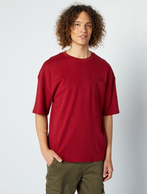 T-shirt à col rond avec poche poitrine - Kiabi