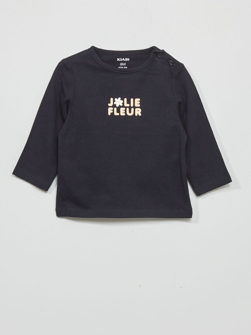 T-shirt à col rond Bleu - Kiabi