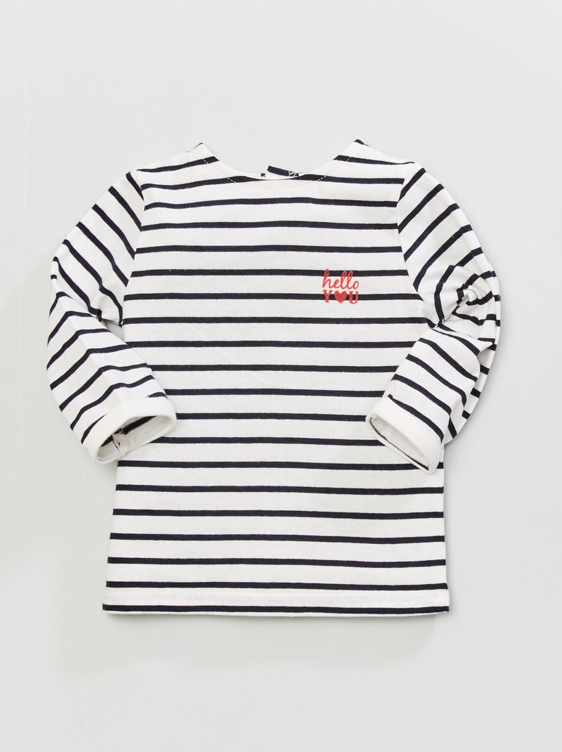 T-shirt à col rond Bleu - Kiabi