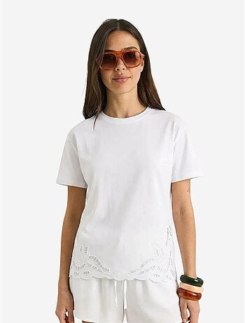 T-shirt à col rond brodé lucci