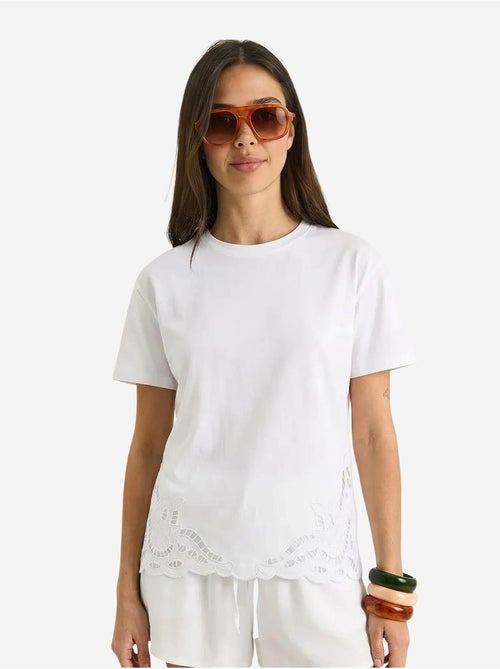 T-shirt à col rond brodé lucci - Kiabi