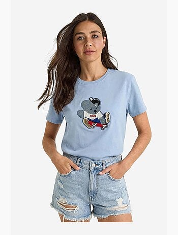 T-shirt à col rond brodé lucci