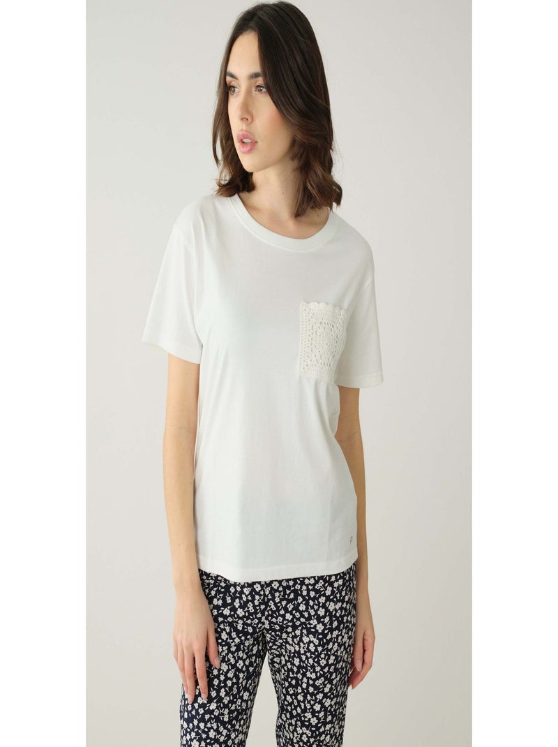 T-shirt à col rond 'Deeluxe' Beige argile - Kiabi