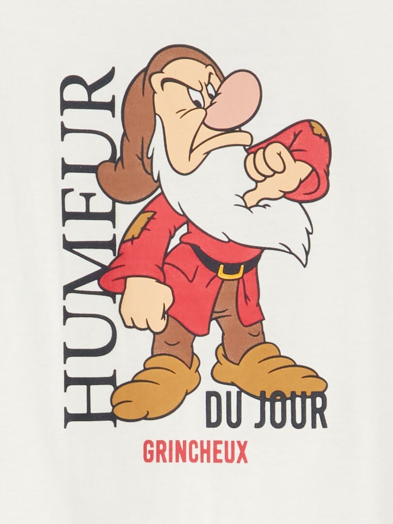 T-shirt à col rond 'Disney' Blanc - Kiabi