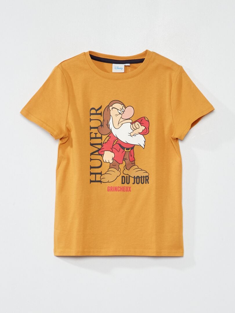 T-shirt à col rond 'Disney' Jaune moutarde - Kiabi