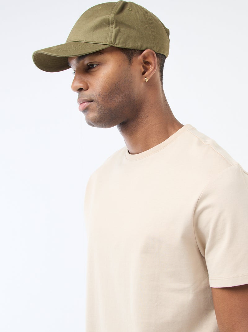 T-shirt à col rond en coton - Tough Cotton™ Beige - Kiabi