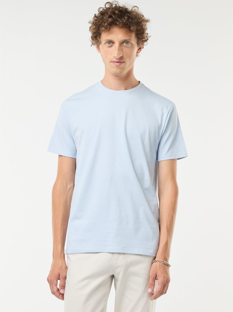 T-shirt à col rond en coton - Tough Cotton™ Bleu - Kiabi