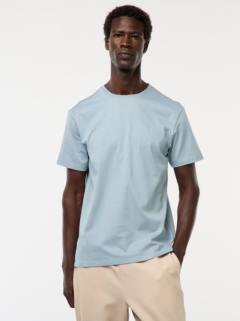 T-shirt à col rond en coton - Tough Cotton™ Bleu - Kiabi