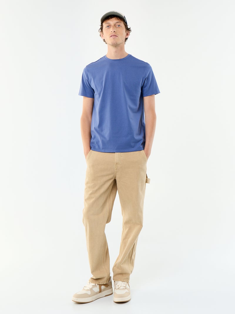 T-shirt à col rond en coton - Tough Cotton™ Bleu - Kiabi