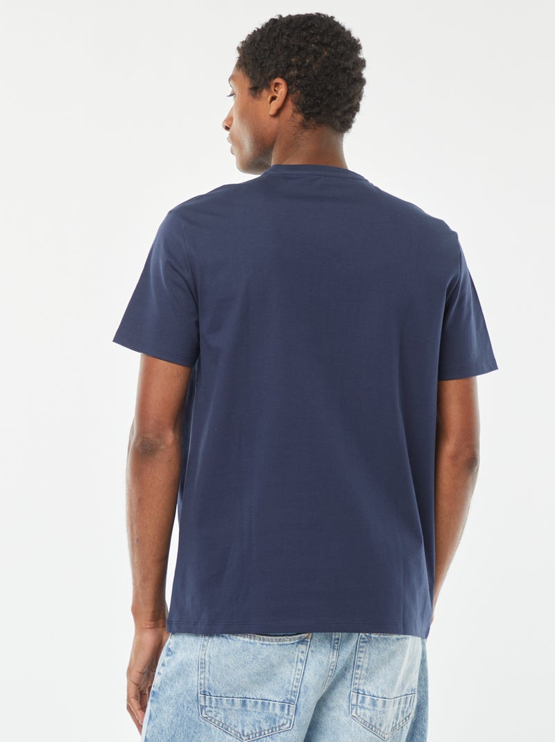 T-shirt à col rond en coton - Tough Cotton™ Bleu marine - Kiabi