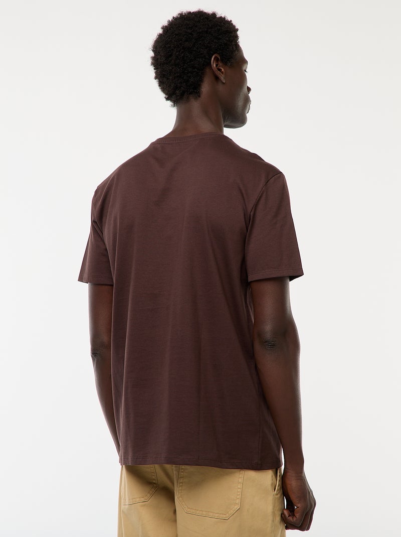 T-shirt à col rond en coton - Tough Cotton™ Marron - Kiabi