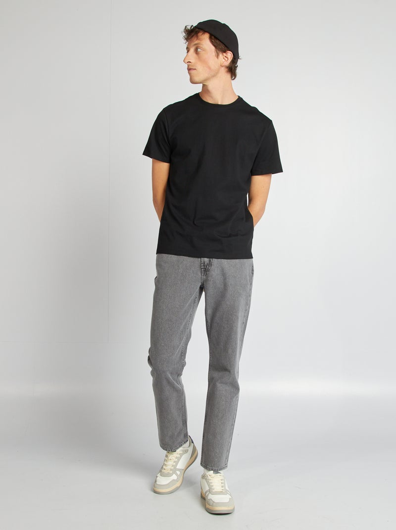 T-shirt à col rond en coton - Tough Cotton™ Noir - Kiabi