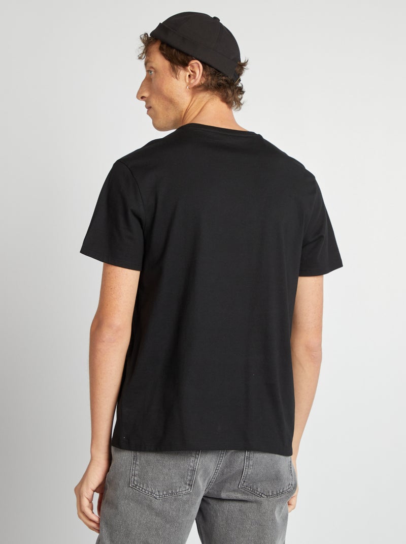 T-shirt à col rond en coton - Tough Cotton™ Noir - Kiabi