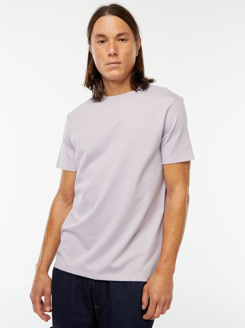 T-shirt à col rond en coton - Tough Cotton™ Rose - Kiabi