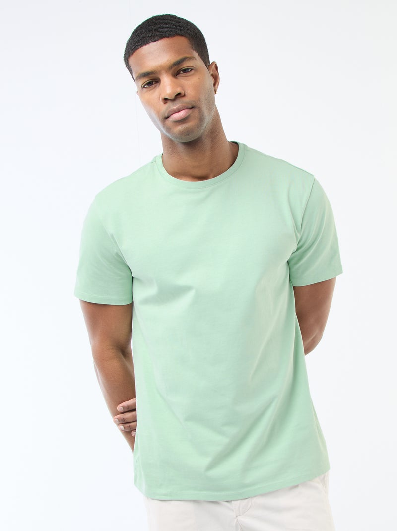 T-shirt à col rond en coton - Tough Cotton™ Vert - Kiabi