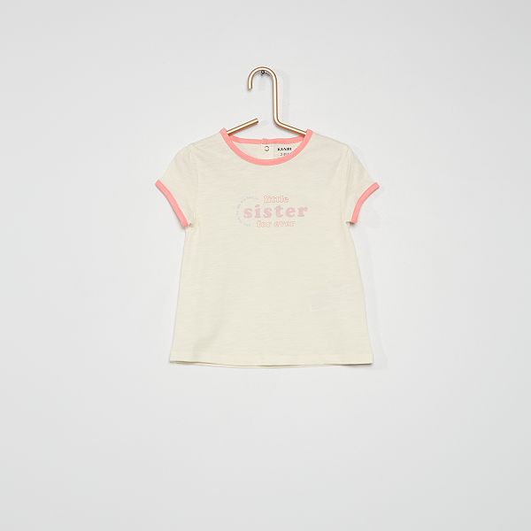 T Shirt A Col Rond En Jersey Bebe Fille Blanc Kiabi 3 00