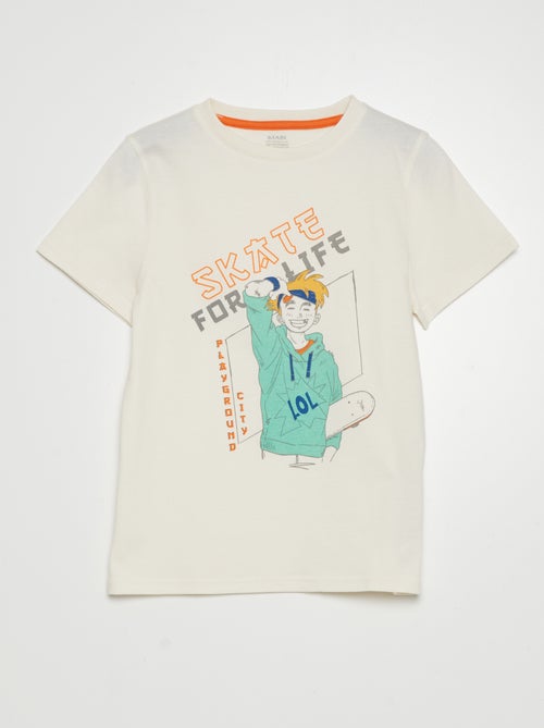 T-shirt à col rond et manches courtes - Kiabi