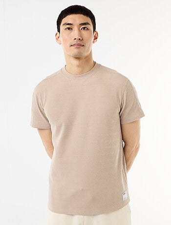 T-shirt à col rond et manches courtes en nid d'abeilles